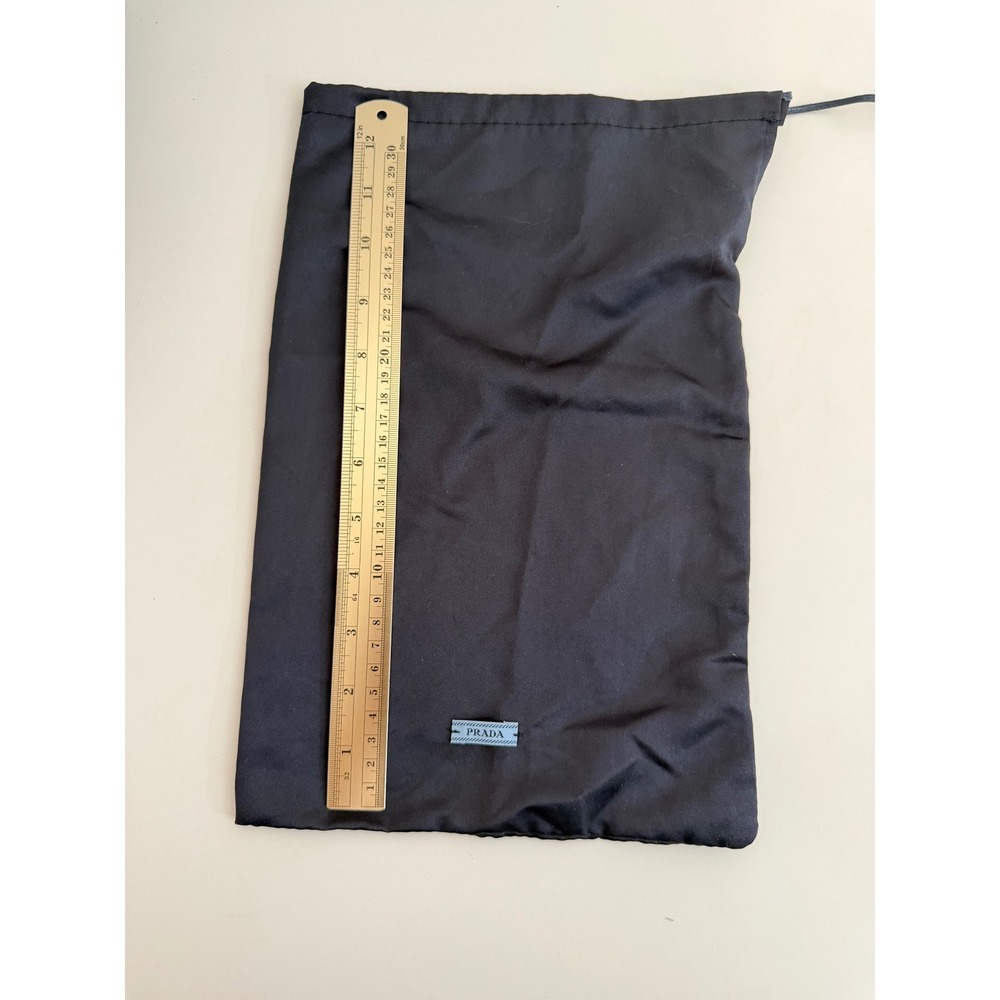 Prada Black Satin Drawstring Dust Bag Logo Storage Pouch 8.5x14 - Picture 5 of 5